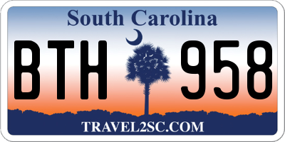 SC license plate BTH958