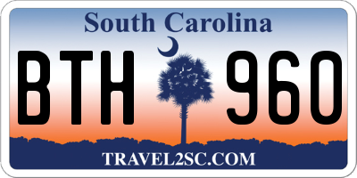 SC license plate BTH960