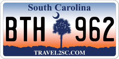 SC license plate BTH962