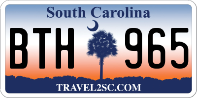 SC license plate BTH965