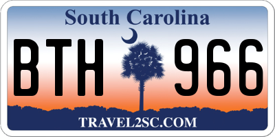 SC license plate BTH966