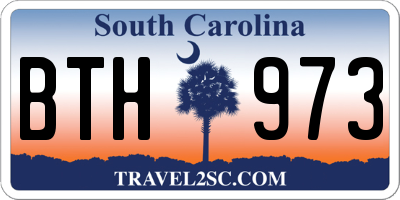 SC license plate BTH973