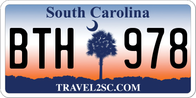 SC license plate BTH978