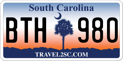 SC license plate BTH980
