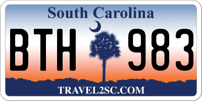 SC license plate BTH983