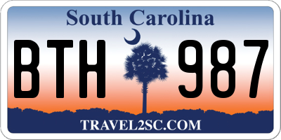 SC license plate BTH987