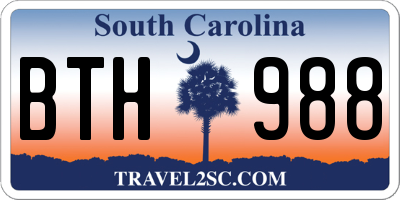 SC license plate BTH988