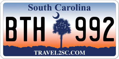 SC license plate BTH992