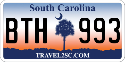 SC license plate BTH993