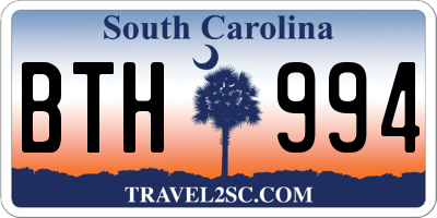 SC license plate BTH994