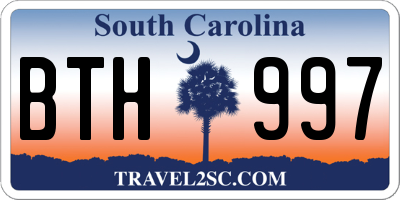 SC license plate BTH997