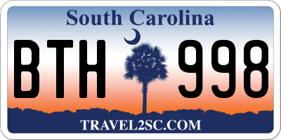 SC license plate BTH998