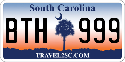 SC license plate BTH999