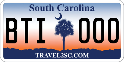 SC license plate BTI000