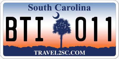 SC license plate BTI011