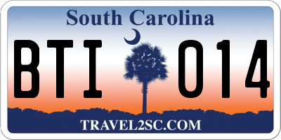 SC license plate BTI014
