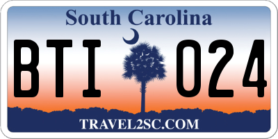 SC license plate BTI024