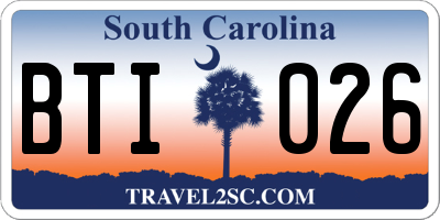 SC license plate BTI026