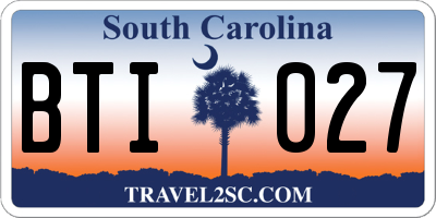 SC license plate BTI027