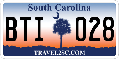 SC license plate BTI028