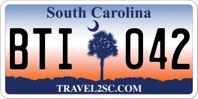 SC license plate BTI042