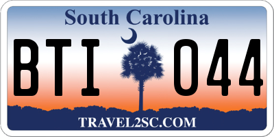 SC license plate BTI044