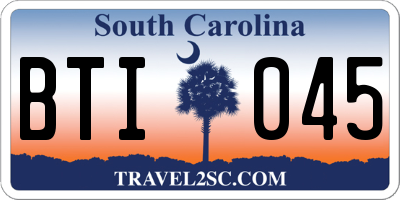 SC license plate BTI045