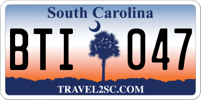 SC license plate BTI047