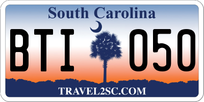 SC license plate BTI050