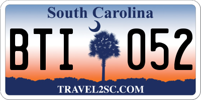 SC license plate BTI052