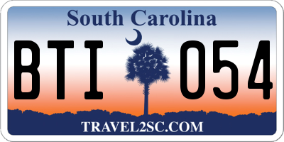 SC license plate BTI054