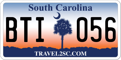 SC license plate BTI056