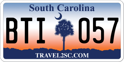 SC license plate BTI057
