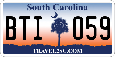 SC license plate BTI059