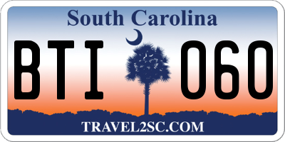 SC license plate BTI060