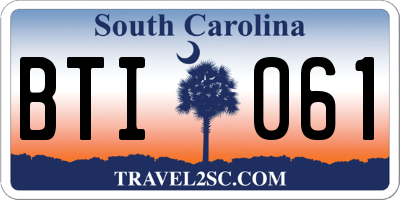 SC license plate BTI061