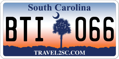 SC license plate BTI066