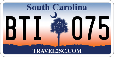 SC license plate BTI075