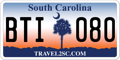 SC license plate BTI080