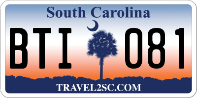 SC license plate BTI081