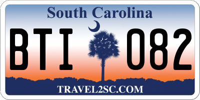 SC license plate BTI082
