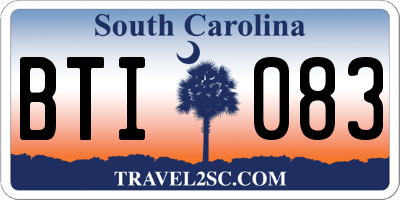 SC license plate BTI083