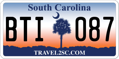 SC license plate BTI087