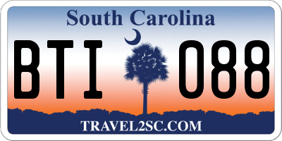 SC license plate BTI088