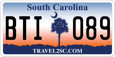 SC license plate BTI089