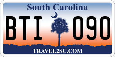 SC license plate BTI090