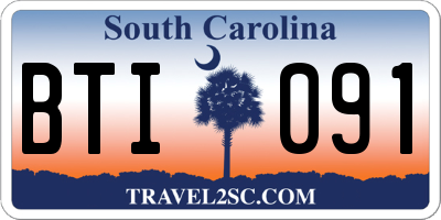 SC license plate BTI091
