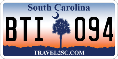 SC license plate BTI094