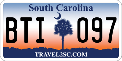 SC license plate BTI097
