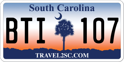 SC license plate BTI107